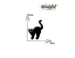 Черный кот с круглой спиной - Брошь/Значок - 501