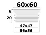 Заглушка трубы профильной 60х60