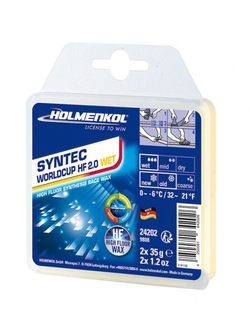 Парафин HOLMENKOL высокофтористый износостойкий Syntec World Cup HF 2.0 Wet 0° -6°C 24202