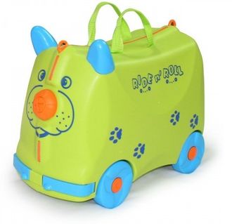 Детский чемодан-тележка на 4 колесах RIDE n ’ ROLL / Райд н&#039;  Ролл зелёный (салатовый)