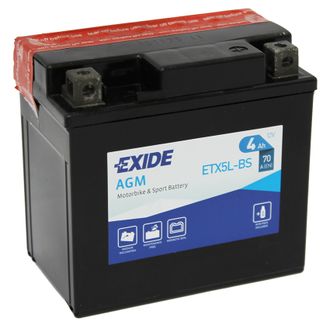 Аккумулятор EXIDE ETX5L-BS (504 19; 12N5-3B; 12N5,5-3B; YB5L-A; YT5L-BS)