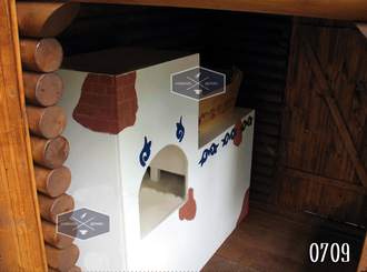 Деревянная печка для игр детей
