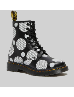 Ботинки Dr. Martens 1460 Smooth Polka Dot черные женские