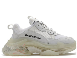 Кроссовки Balenciaga Triple S белые с прозрачной подошвой женские