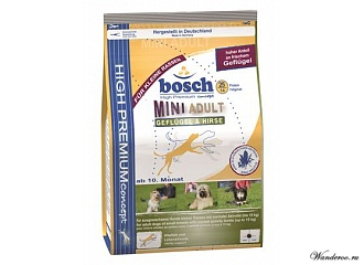 Bosch Mini Adult Бош Мини Эдалт корм для взрослых собак мелких пород - птица, просо, 3 кг