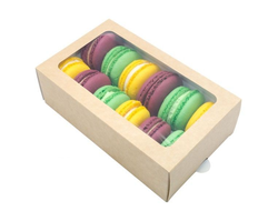 Коробка для макарон ECO на 12 шт (Размер: 180*110*55 мм), цвет на выбор : БЕЛЫЙ или КРАФТ