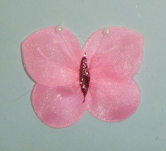 Бабочка, бледно-розовая, 4,5*3,5см.