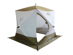 Палатка зимняя куб СЛЕДОПЫТ "Premium" (1,8х1,8м), 3-местная, 3-слойная