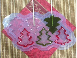 Силиконовая форма "Елочки №2" для леденцов, шоколада, карамели