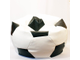 Кресло-мяч бело-черный, Ø100 см, экокожа