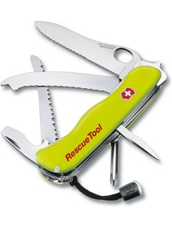 Нож с фиксатором RescueTool One Hand, 111 мм, желтый, Victorinox