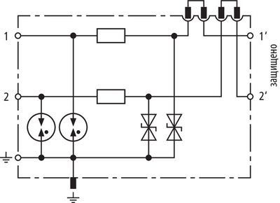 917920	УЗИП двухполюсное в клеммном исполнении DEHNconnect SD2