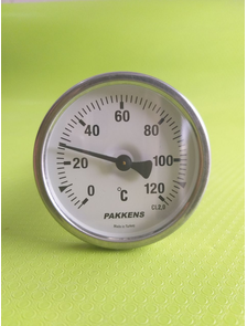 Термометр битермический PAKKENS с погружной гильзой 100 мм, диапазон измеряемых температур от 0° до 120°С Артикул: ST-536
