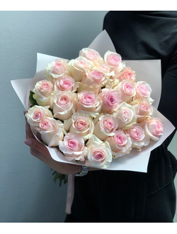 25 розовых роз 50-60 см