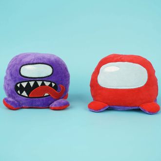 Мягкая игрушка-перевертыш &quot;Among Us&quot; фиолетовый-красный, 15 см