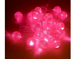 Гирлянда LED Шарики розовые, 5 м (гарантия 14 дней)