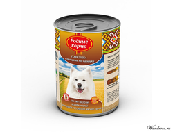 "Родные корма" консервы для собак "Говядина с овощами по-казацки" 970 гр.