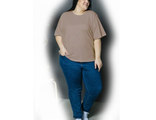Женская футболка  из хлопка БОЛЬШОГО размера Арт. 2975-2185 (цвет бежевый) Размеры 48-80