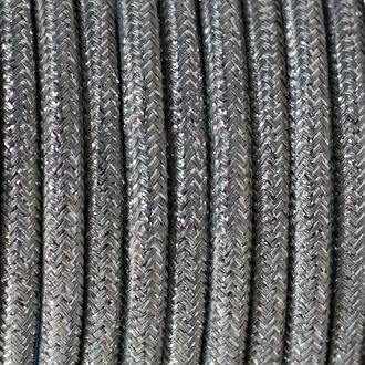 Текстильный кабель серебро, фото