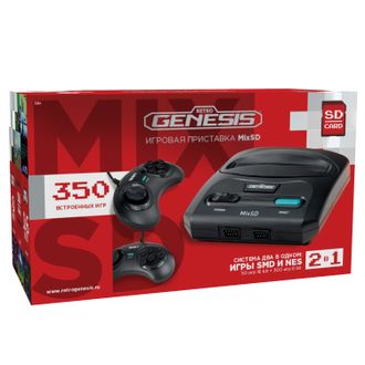 Игровая приставка Retro Genesis MixSD (8+16Bit) + 350 игр ( модель: ZD-01D, серия: ZD-00, AV кабель, microSD слот, 2 проводных джойстика)