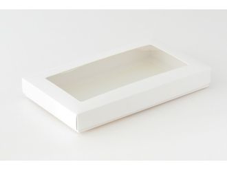 Коробка на 5 печений с окном (25*15*3 см), белый