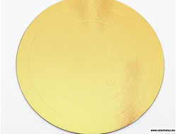 Подложка для торта усиленная Золото 300 мм (толщина 1,5 мм)