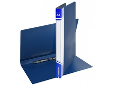 Папка-скоросшиватель INFORMAT А4, синяя, пластик 700 мкм, карман для маркировки и внутренний 040786