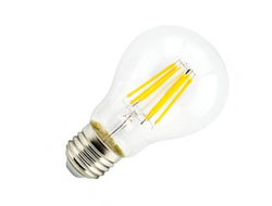 Лампа светодиодная Ecola ЛОН A60 E27 10W 6500K 6K прозр. 105x60 филамент (нитевидная), 360° Premium N7LD10ELC