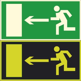 Фотолюминесцентный знак E04 «Направление к эвакуационному выходу налево»
