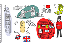 Фетр с рисунком "Лондон" с зонтиком