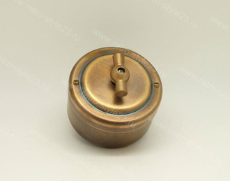 Медный выключатель лофт простой/проходной бронза