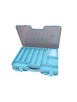 Коробка двухсторонняя большая для мелочей/ 295х205х60мм/ ГОЛУБАЯ