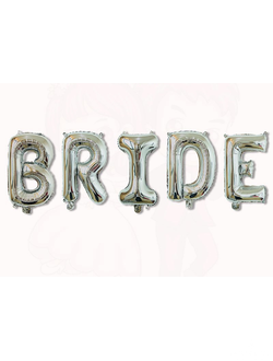 Набор шаров-букв Bride , серебро (надутый гелием 15000)