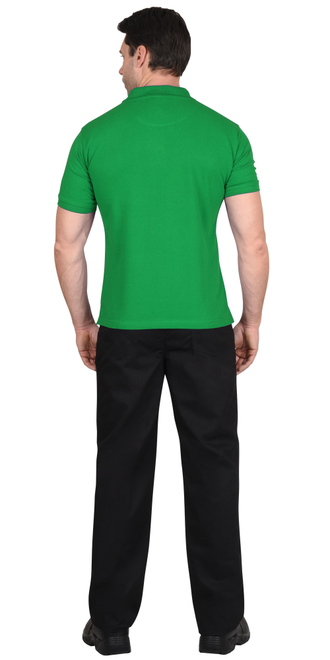 Рубашка-поло короткие рукава св.зеленая, рукав с манжетом, пл. 180 г/кв.м.