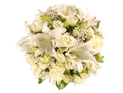 Букет белых роз с Лилиями Восхищение