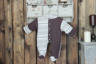 ✔ Утепленный комбинезон для новорожденного, 100 % хлопок, рукавички для всех размеров, модный и теплый комбинезон, арт. 5-650