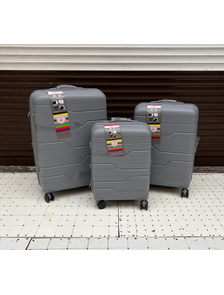 Комплект из 3х чемоданов Impreza Lyner Полипропилен S,M,L Серый