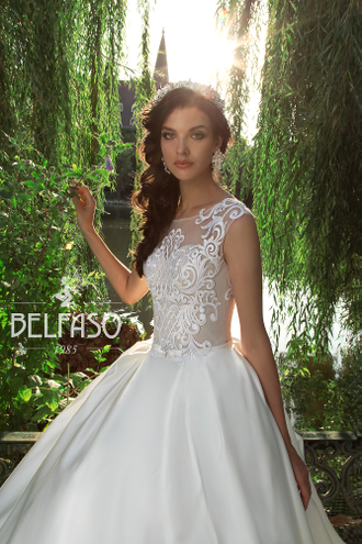 Белое свадебное платье с атласной юбкой "Нейла" Belfaso