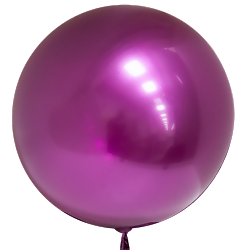 Шар (18&#039;&#039;/46 см) Сфера 3D, Deco Bubble, Фуше, Хром, 1 шт.
