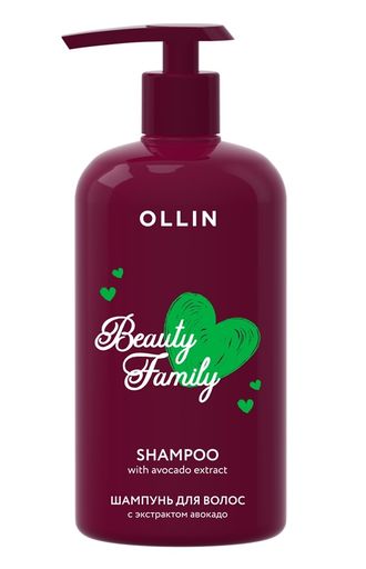 Ollin Beauty Family Шампунь для волос с экстрактом авокадо, 500 мл