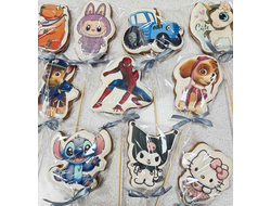 Пряник расписной имбирный со шпажкой, размер 10-12 см, 1 шт БОЛЬШОЙ