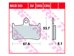 Тормозные колодки TRW MCB593 для Honda (Organic Allround)