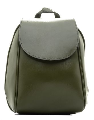 Кожаный женский рюкзак-трансформер Chic зелёный