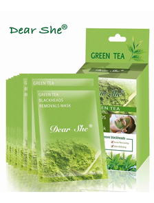 Маска для лица с экстрактом зелёного чая Dear she GREEN TEA BLACKHEADS REMOVALS, 20гр 10шт