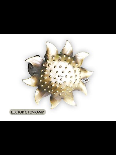 Арт. Цветок с точками. Декоративный металлический зажим мелким оптом
