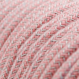 Текстильный кабель Cab.D71 Ancient Pink ZigZag Cotton and Natural Linen Античный Розовый Натуральный