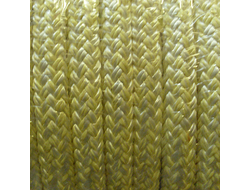 Плоский шнур с оплёткой Kewlar — Pes HT, цвет белый — жёлтый, диаметр 8 мм