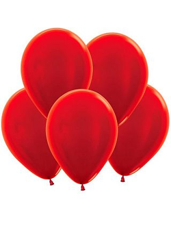 Воздушный шар с гелием "Красный Металл" 30 см