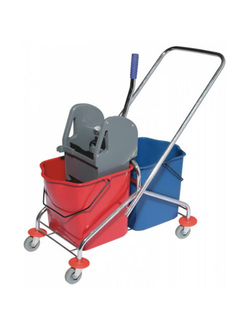 Тележка уборочная двухведерная 2*23 рама метал + отжим Н 0204