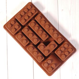 Форма силиконовая для шоколада &quot;Лего №3&quot; 16*9 см, 10 ячеек